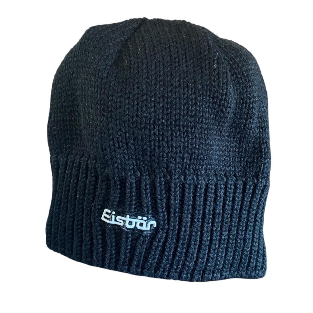 Eisbar Trop Knit Beanie Hat Black Toque Ski Winter Cabincore Unisex Euro Classic